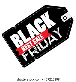 Isolated black friday label on a white background, Vector illustration