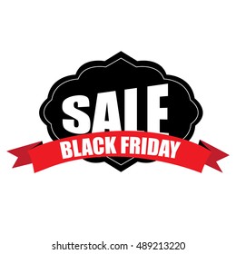 Isolated black friday label on a white background, Vector illustration