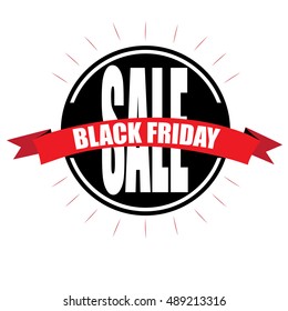 Isolated black friday label on a white background, Vector illustration