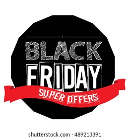 Isolated black friday label on a white background, Vector illustration