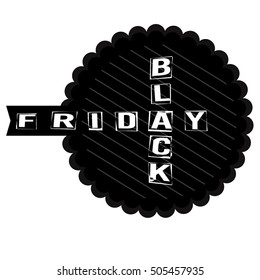 Isolated black friday label on a white background, Vector illustration