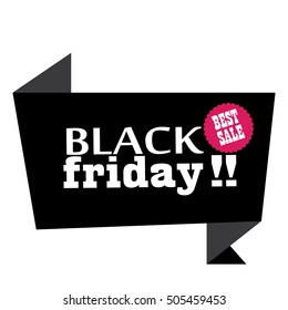 Isolated black friday label on a white background, Vector illustration