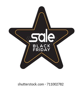 Isolated black friday label on a white background, Vector illustration