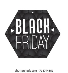 Isolated black friday label on a white background, Vector illustration