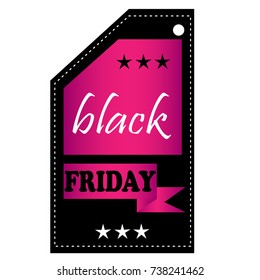 Isolated black friday label on a white background, Vector illustration