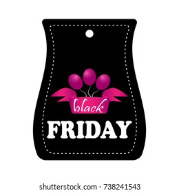 Isolated black friday label on a white background, Vector illustration