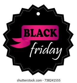 Isolated black friday label on a white background, Vector illustration