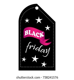 Isolated black friday label on a white background, Vector illustration