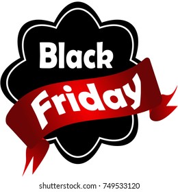 Isolated black friday label on a white background, Vector illustration