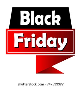 Isolated black friday label on a white background, Vector illustration