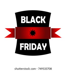 Isolated black friday label on a white background, Vector illustration