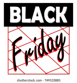 Isolated black friday label on a white background, Vector illustration