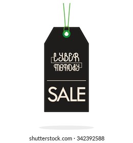 Isolated black friday label with text on a white background