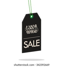 Isolated black friday label with text on a white background