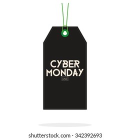 Isolated black friday label with text on a white background
