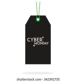 Isolated black friday label with text on a white background