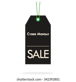 Isolated black friday label with text on a white background