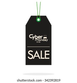 Isolated black friday label with text on a white background