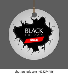 Isolated black friday label with text, Vector illustration