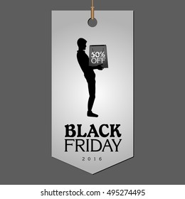 Isolated black friday label with text, Vector illustration