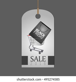 Isolated black friday label with text, Vector illustration