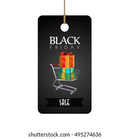 Isolated black friday label with text, Vector illustration