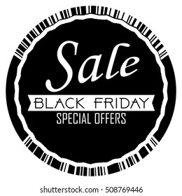 Isolated black friday label with text, Vector illustration