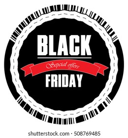 Isolated black friday label with text, Vector illustration