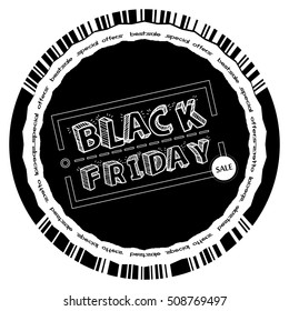 Isolated black friday label with text, Vector illustration