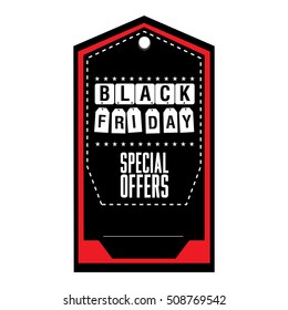 Isolated black friday label with text, Vector illustration