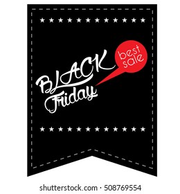 Isolated black friday label with text, Vector illustration