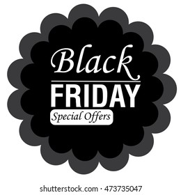 Isolated black friday label, Vector illustration