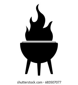Isolated black grill icon on a white background, Vector illustration