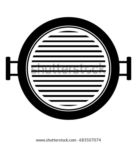 Isolated black grill icon on a white background, Vector illustration