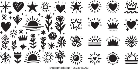 Isolated black hand drawn scribbles element collection icon Vector, black hand drawn scribbles element collection Silhouette,black hand drawn scribbles element collection icon set, black hand drawn 
