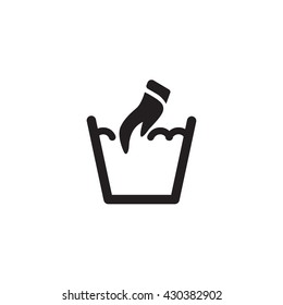 Isolated Black Hand Washing Vector Icon On White Background