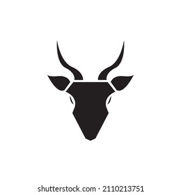 isolated black head cow polygon logo design, vector graphic symbol icon illustration
