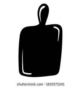 Isolated black icon of cutting board. Cookware concept. Vector illustration