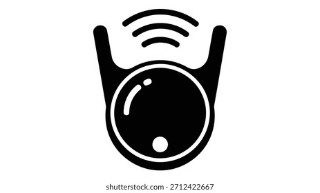 Icono negro aislado que representa una joyería inteligente usable con seguimiento biométrico y capacidades de notificación.