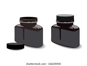 isolated black ink bottle vector design