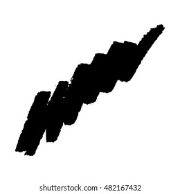 Isolated black ink marker pen stroke scribbles, on white background. Grunge elements for your design