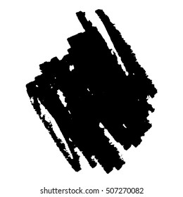 Isolated black ink marker pen stroke scribbles, on white background. Grunge elements for your design