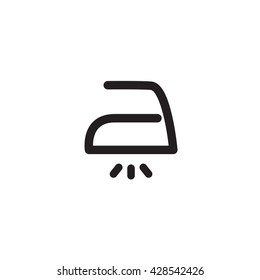 Isolated black Ironing laundry vector icon on white background