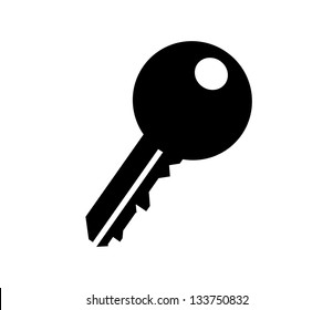 Isolated black key shape icon