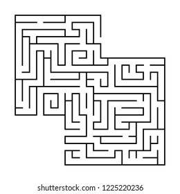 Isolated black maze, labyrinth beginning complexity on white background. Vector illustration.
