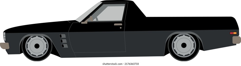 Ilustración aislada del vector del vehículo del músculo negro