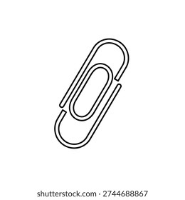Isolated black paperclip with clean lines and minimal design