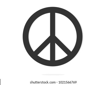 isolated black peace symbol icon sign flat vector design 