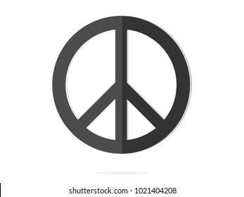 isolated black peace symbol paperwork icon sign flat vector design