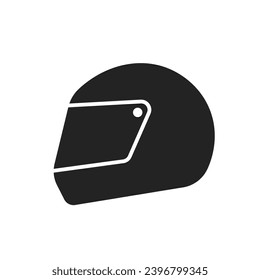 Isolated black pictogram sign of motorcycle helm, motorbike helmet, head protection